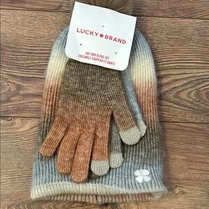 Lucky Brand Earthy Knit Hat and Glove Set